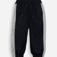 Calça jogger esportiva infantil de poliamida com recortes preta