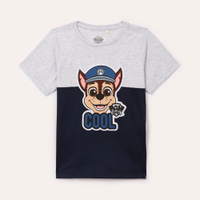 Camiseta infantil patrulha canina manga curta cinza