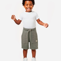 Short de moletom infantil com cordão verde