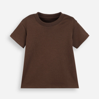 Camiseta infantil manga curta algodão peruano marrom