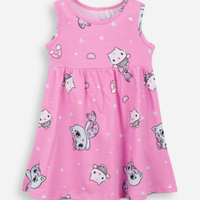Vestido infantil de algodão gabby - rosa