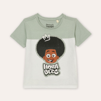 Camiseta infantil de algodão hora do blec verde