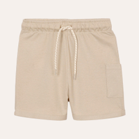 Bermuda infantil de algodão com bolso - bege medio