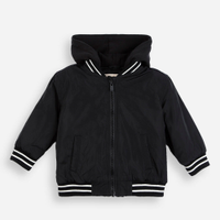 Jaqueta bomber infantil com capuz preta