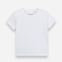 Camiseta infantil manga curta algodão peruano off white