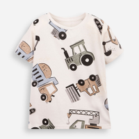 Camiseta infantil carrinhos bege