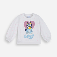 Blusão infantil de moletom bluey com glitter off white