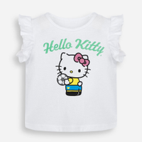 Blusa infantil de algodão hello kitty copa off white
