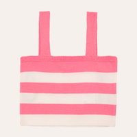 Cropped de tricot juvenil listrado off white