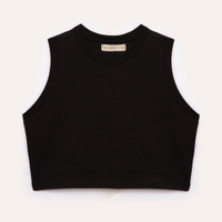 Cropped de algodão juvenil alça média preto
