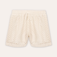 Short de tricot juvenil bege