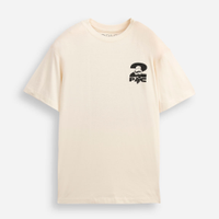 Camiseta juvenil de algodão oversized tupac bege