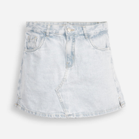 Short saia juvenil jeans azul