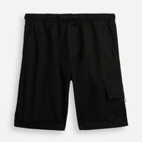 Bermuda baggy juvenil de sarja com bolsos cargo preta