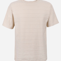 Camiseta comfort juvenil de algodão manga curta bege