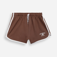 Short juvenil moletinho los angeles marrom