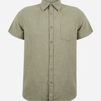 Camisa juvenil de algodão com bolso texturizada verde