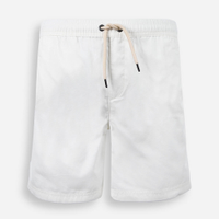 Bermuda reta juvenil de sarja cós elástico off white
