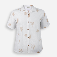 Camisa juvenil oversized de algodão estampada off white
