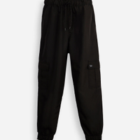 Calça jogger juvenil com bolso cargo preta