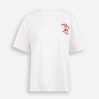 Camiseta juvenil de algodão estampa oversized off white