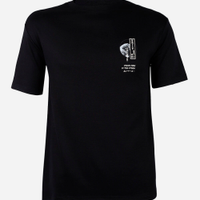 Camiseta juvenil manga curta a onda de kanagawa preta