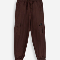 Calça jogger cargo juvenil cós elástico marrom