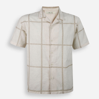 Camisa juvenil com linho bordada oversized bege