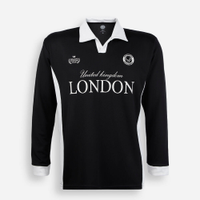Camiseta juvenil com gola manga longa estampada preta