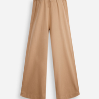 Calça pijama juvenil com linho básica bege