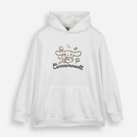 Blusão oversized juvenil de moletom cinnamoroll off white