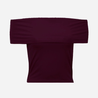 Blusa juvenil ombro a ombro de poliamida vinho