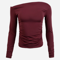 Blusa juvenil assimétrica de poliamida manga longa roxa