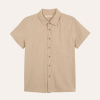 Camisa de algodão juvenil texturizada bege