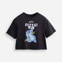 Camiseta juvenil oversized stitch cinza