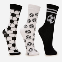 Kit de 3 pares de meias futebol colorido