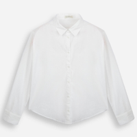 Camisa infantil de algodão manga longa off white
