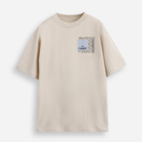Camiseta juvenil de algodão estampada bege