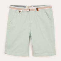 Bermuda infantil de sarja com cinto kaki - verde claro