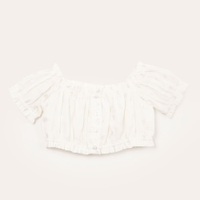 Blusa infantil cropped brilhos off white