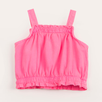 Regata infantil cropped de sarja alça média rosa