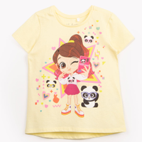 Blusa infantil de algodão manga curta luluca amarelo