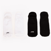 Kit de 2 pares de meias invisível com pontos de compressão esportivo colorido