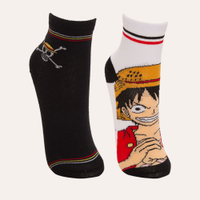 Kit de 2 pares de meias infantis one piece colorido