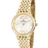 Relógio champion ch24919w analógico dourado