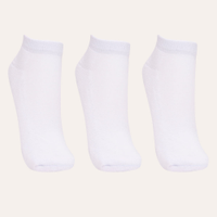 Kit de 3 pares de meias cano baixo atoalhada branco