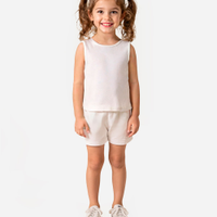 Cropped infantil de algodão off white