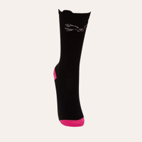 Meia infantil cano longo gatinho preto