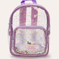 Mochila infantil de plástico estrelas roxo