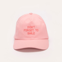 Boné de sarja infantil dont forget to smile aba curva rosa